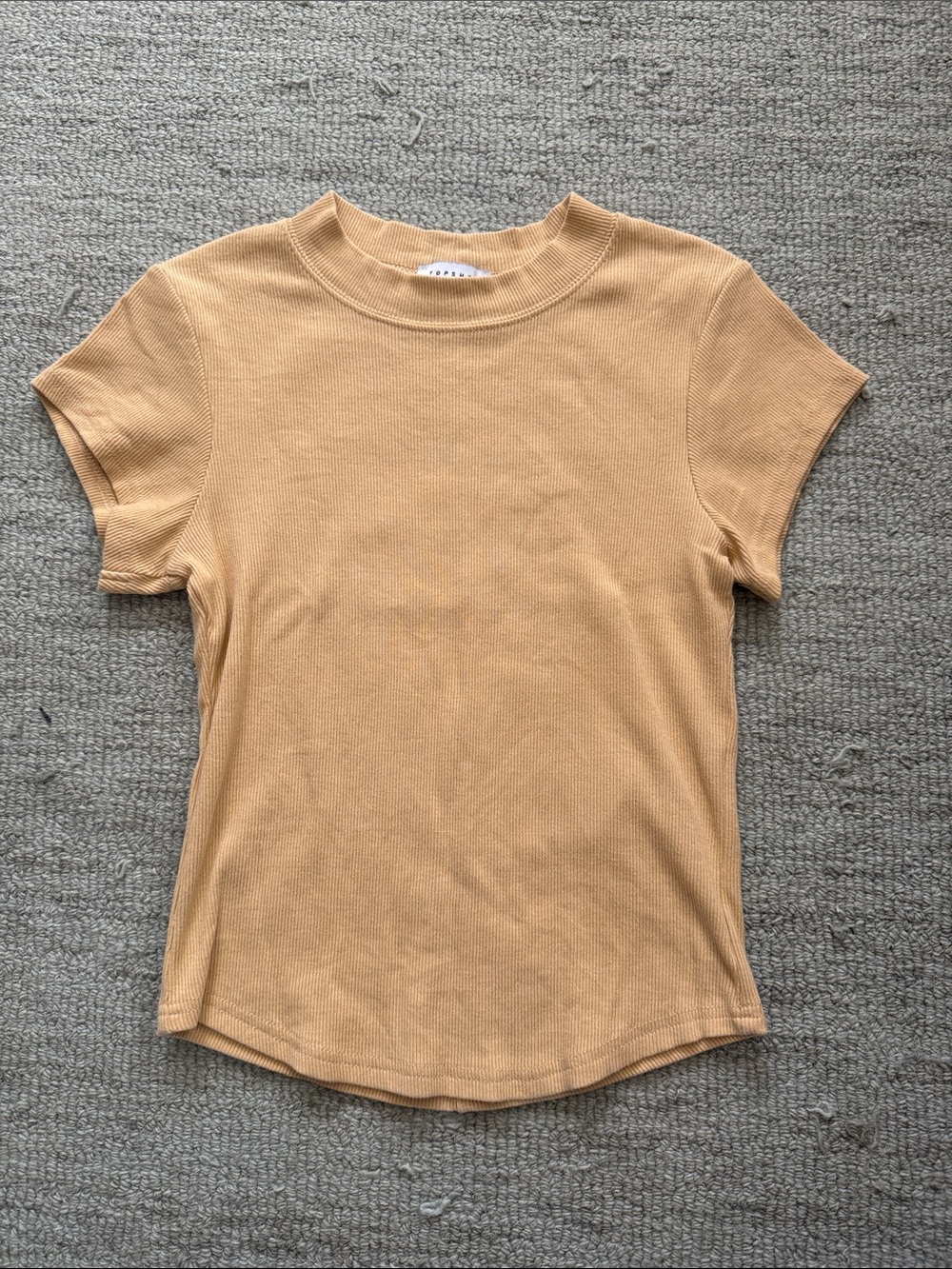 Topshop rib fitted curved hem tee